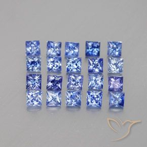 Zaffiro naturale blu da 1,99 ct, quadrato, VVS-VS