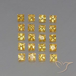 Zaffiro naturale giallo da 2,05 ct, quadrato, VVS-VS