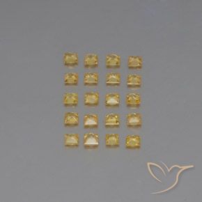 Zaffiro naturale giallo da 2,05 ct, quadrato, VVS-VS