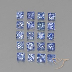 Gemme di Zaffiro Blu intenso naturale da 2.36 ct, Quadrato, VVS-VS