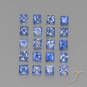 Zaffiro naturale blu da 2,54 ct, quadrato, VVS-VS