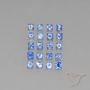 Gemme di Zaffiro Blu pastello naturale da 1.80 ct, Quadrato, VVS-VS