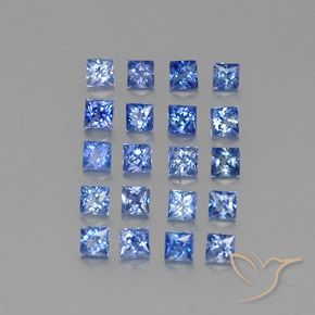 Gemme di Zaffiro Blu pastello naturale da 2.03 ct, Quadrato, VVS-VS