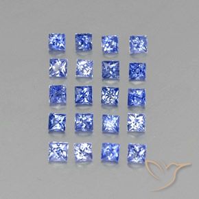 Zaffiro naturale blu da 2,10 ct, quadrato, VVS-VS