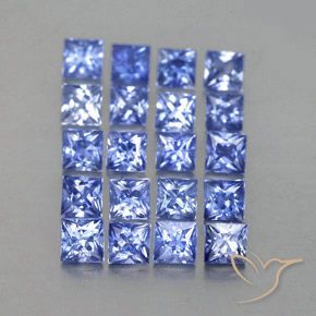 Gemme di Zaffiro Blu pastello naturale da 3.38 ct, Quadrato, VVS-VS