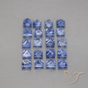 Gemme di Zaffiro Blu pastello naturale da 3.38 ct, Quadrato, VVS-VS