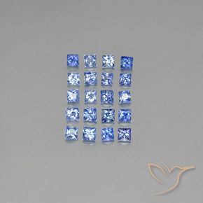 Zaffiro naturale blu da 1,31 ct, quadrato, VVS-VS
