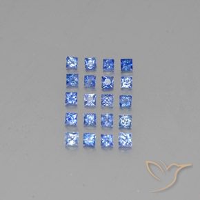 Gemme di Zaffiro Blu pastello naturale da 1.64 ct, Quadrato, VVS-VS