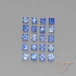 Gemme di Zaffiro Blu pastello naturale da 1.64 ct, Quadrato, VVS-VS