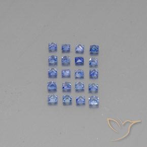 Gemme di Zaffiro Blu pastello naturale da 1.64 ct, Quadrato, VVS-VS