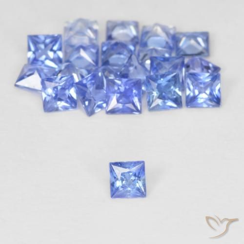 Zaffiro naturale blu da 1,62 ct, quadrato, VVS-VS