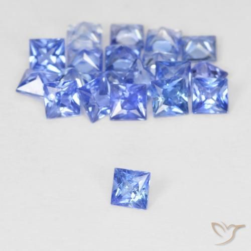 Zaffiro naturale blu da 1,62 ct, quadrato, VVS-VS