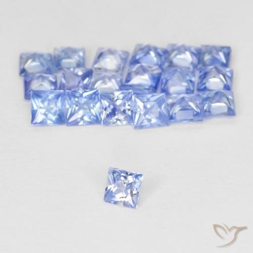 Gemme di Zaffiro Blu pastello naturale da 1.69 ct, Quadrato, VVS-VS