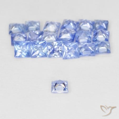 Gemme di Zaffiro Blu pastello naturale da 1.69 ct, Quadrato, VVS-VS
