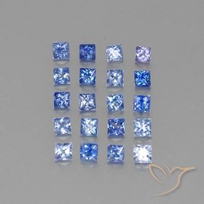 Zaffiro naturale blu da 1,81 ct, quadrato, VVS-VS
