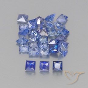 Zaffiro naturale blu da 2,37 ct, quadrato, VVS-VS