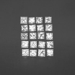 Zaffiro naturale bianco da 1,56 ct, quadrato, VVS-VS