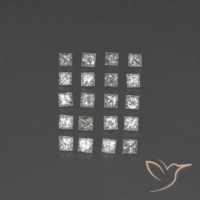 Zaffiro naturale bianco da 1,66 ct, quadrato, VVS-VS
