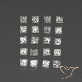 Zaffiro naturale bianco da 1,66 ct, quadrato, VVS-VS