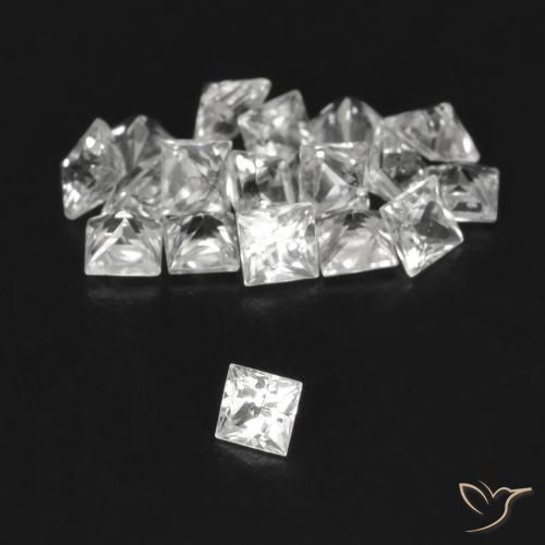 Gemme di Zaffiro Bianco naturale da 1.78 ct, Quadrato, VVS-VS