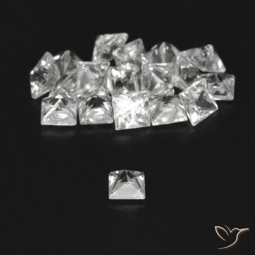 Gemme di Zaffiro Bianco naturale da 1.78 ct, Quadrato, VVS-VS
