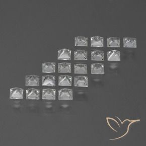 Gemme di Zaffiro Bianco caldo naturale da 1.70 ct, Quadrato, VVS-VS