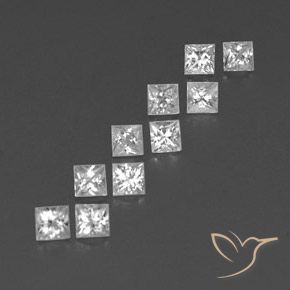 Gemme di Zaffiro Bianco naturale da 1.39 ct, Quadrato, VVS-VS