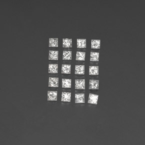 Zaffiro naturale bianco da 1,60 ct, quadrato, VVS-VS