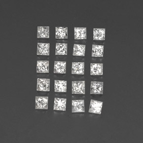 Zaffiro naturale bianco da 1,60 ct, quadrato, VVS-VS