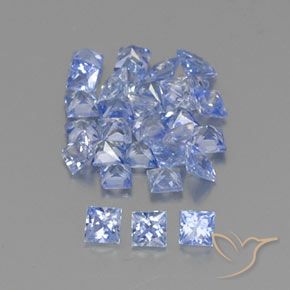 Gemme di Zaffiro Azzurro naturale da 2.25 ct, Quadrato, VVS-VS