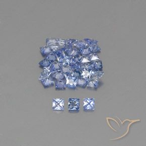 2.90ctw Naturale Blu pastello Zaffiro, Quadrato, VVS-VS