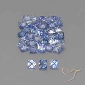 Gemme di Zaffiro Blu pastello naturale da 2.90 ct, Quadrato, VVS-VS