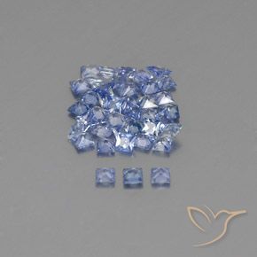 Gemme di Zaffiro Blu pastello naturale da 2.90 ct, Quadrato, VVS-VS