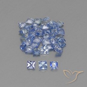 Gemme di Zaffiro Blu pastello naturale da 1.95 ct, Quadrato, VVS-VS
