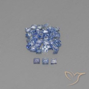Gemme di Zaffiro Blu pastello naturale da 1.95 ct, Quadrato, VVS-VS