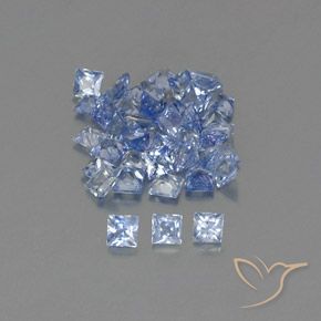 Gemme di Zaffiro Blu pastello naturale da 2.70 ct, Quadrato, VVS-VS