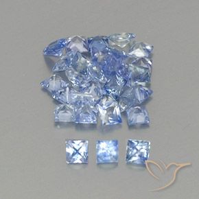 Gemme di Zaffiro Blu pastello naturale da 2.05 ct, Quadrato, VVS-VS