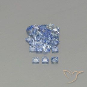 Gemme di Zaffiro Blu pastello naturale da 2.05 ct, Quadrato, VVS-VS