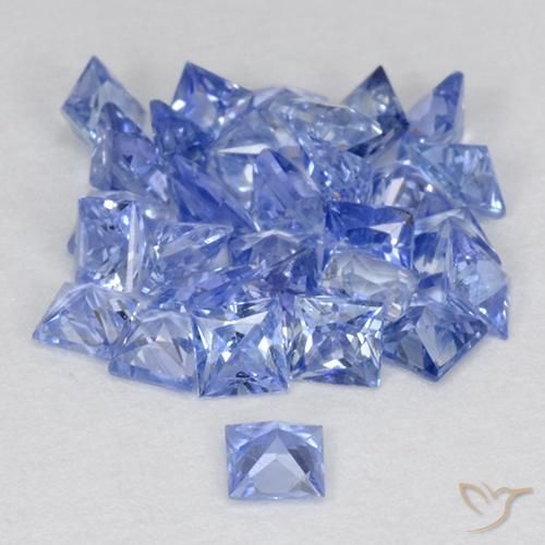 Gemme di Zaffiro Blu pastello naturale da 2.47 ct, Quadrato, VVS-VS