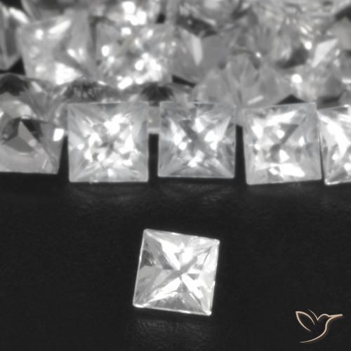 Gemme di Zaffiro Bianco naturale da 2.51 ct, Quadrato, VVS-VS
