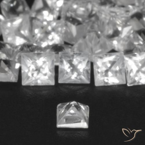 Gemme di Zaffiro Bianco naturale da 2.51 ct, Quadrato, VVS-VS
