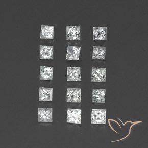 Zaffiro naturale bianco da 1,54 ct, quadrato, VVS-VS
