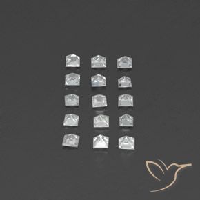 Zaffiro naturale bianco da 1,54 ct, quadrato, VVS-VS