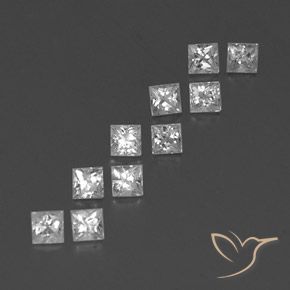 Gemme di Zaffiro Bianco naturale da 1.28 ct, Quadrato, VVS-VS