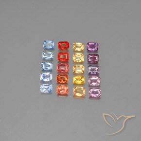 Gemme di Zaffiro Multicolore naturale da 4.97 ct, Ottagonale / Taglio smeraldo, VS-SI