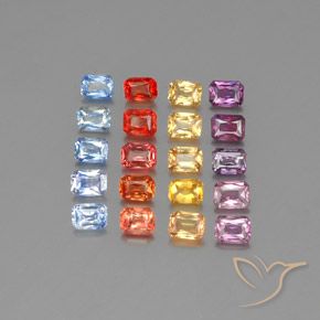 Gemme di Zaffiro Multicolore naturale da 4.97 ct, Ottagonale / Taglio smeraldo, VS-SI