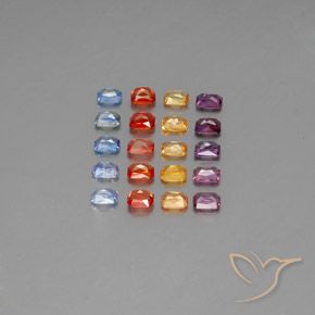 Gemme di Zaffiro Multicolore naturale da 4.97 ct, Ottagonale / Taglio smeraldo, VS-SI