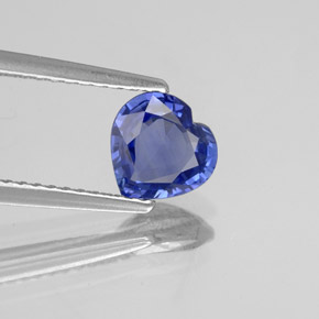 Zaffiro naturale blu da 1,16 ct, a forma di cuore, VVS-VS