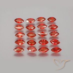 Gemme di Zaffiro Rosso fuoco naturale da 3.83 ct, Taglio marquise, VS-SI