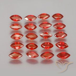 Gemme di Zaffiro Rosso fuoco naturale da 3.83 ct, Taglio marquise, VS-SI